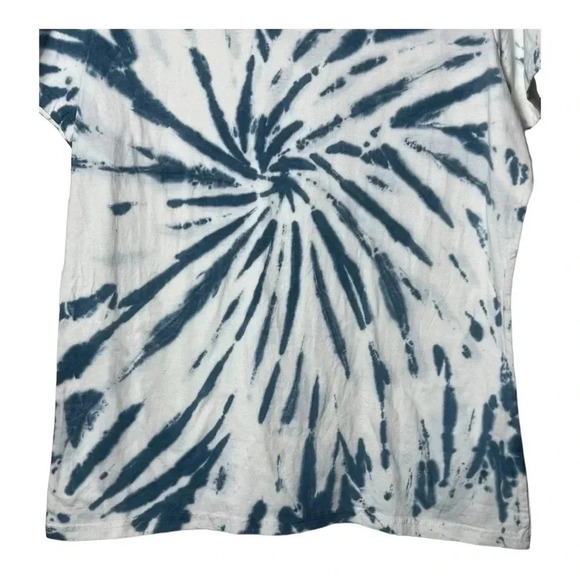 0655. LIKE LOVE SHORT SLEEVE TOP BLUE/WHITE TIE DYE PATTERN SIZE SMALL COTTON - Picture 5 of 10